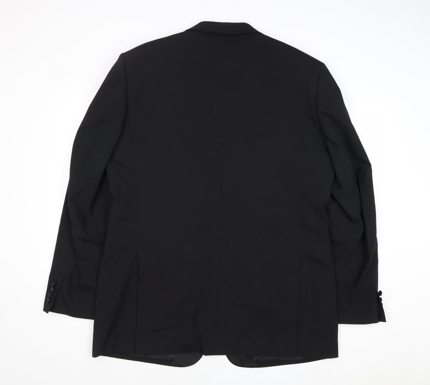 Moss Bros Mens Black Wool Jacket Suit Jacket Size 44 Regular