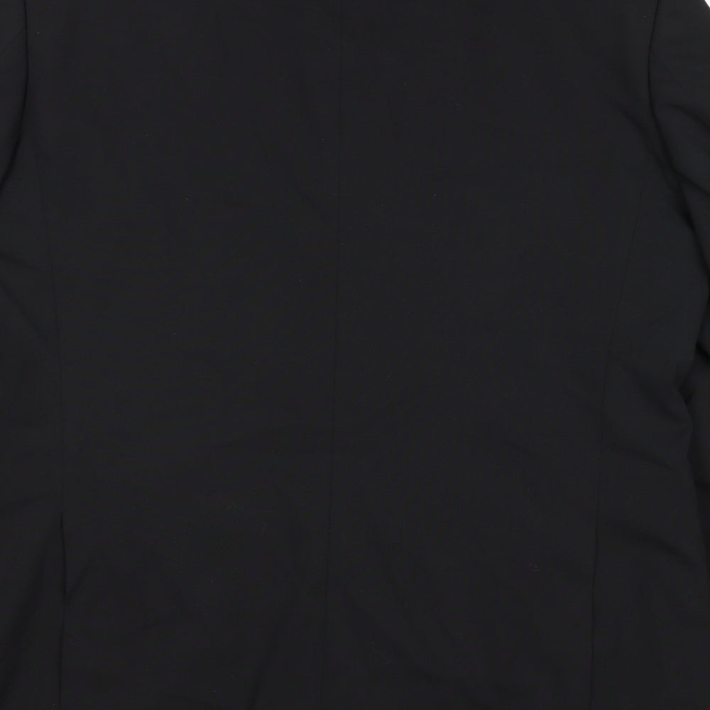 Moss Bros Mens Black Wool Jacket Suit Jacket Size 44 Regular
