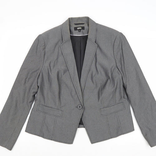 Marks and Spencer Womens Grey Polyester Jacket Blazer Size 18