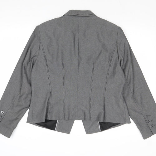 Marks and Spencer Womens Grey Polyester Jacket Blazer Size 18