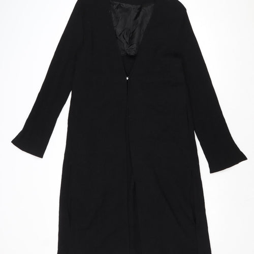 NITYA Womens Black Overcoat Coat Size 10 Button
