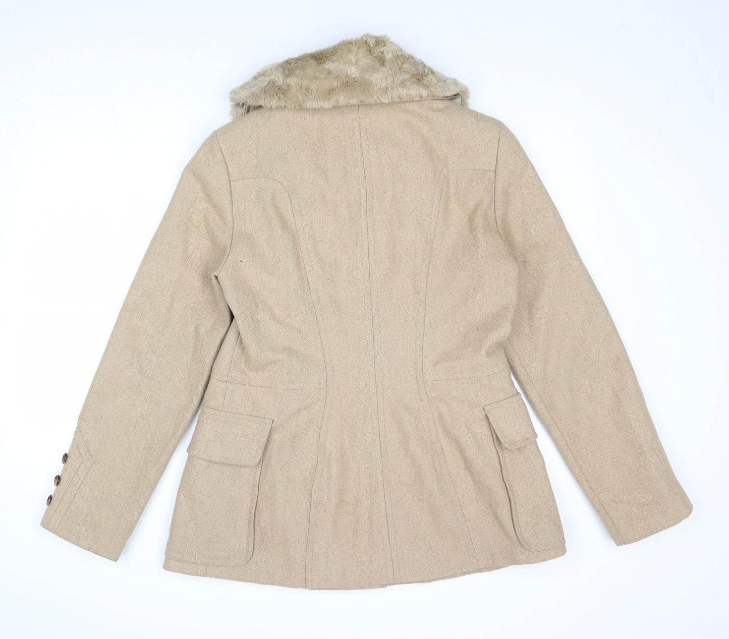 Warehouse Womens Beige Jacket Size 16 Button