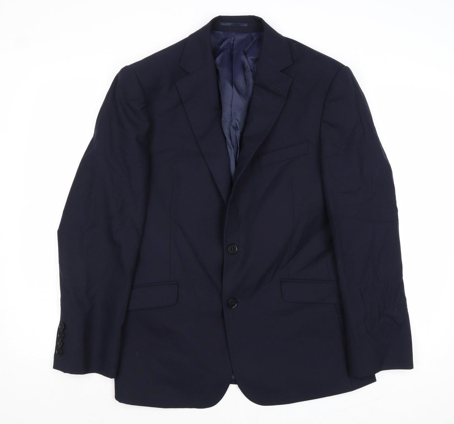 Charles Tyrwhitt Mens Blue Wool Jacket Suit Jacket Size 38 Regular