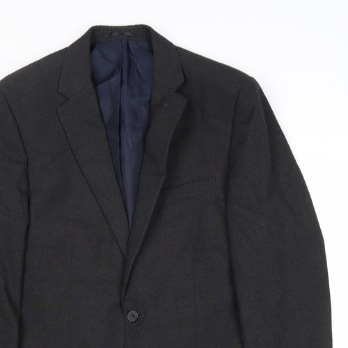 Debenhams Mens Grey Polyester Jacket Suit Jacket Size 38 Regular