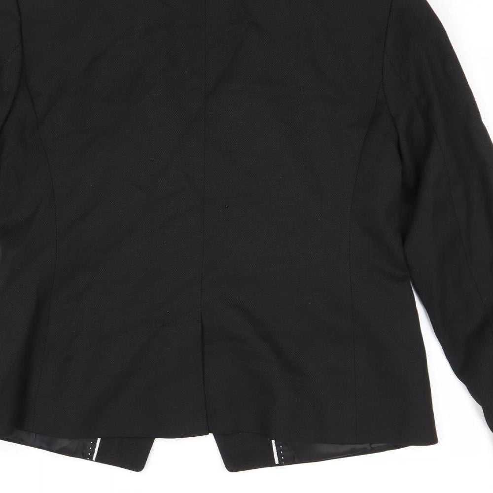 NEXT Womens Black Polyester Jacket Blazer Size 10