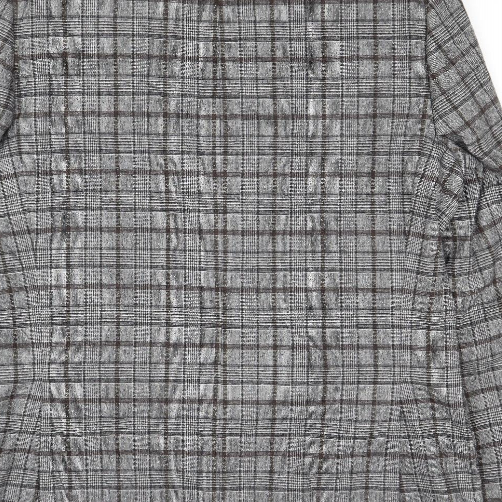 Marks and Spencer Mens Grey Plaid Wool Jacket Blazer Size 42 Regular
