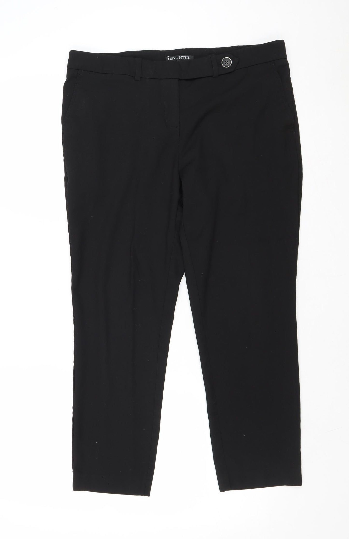NEXT Womens Black Polyester Dress Pants Trousers Size 14 Regular Zip