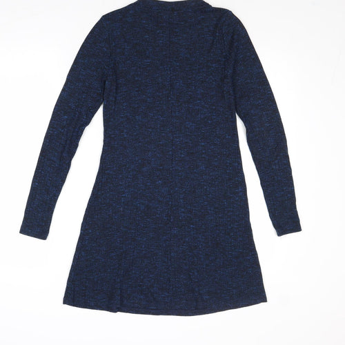 Topshop Womens Blue Polyester Jumper Dress Size 8 Round Neck Pullover