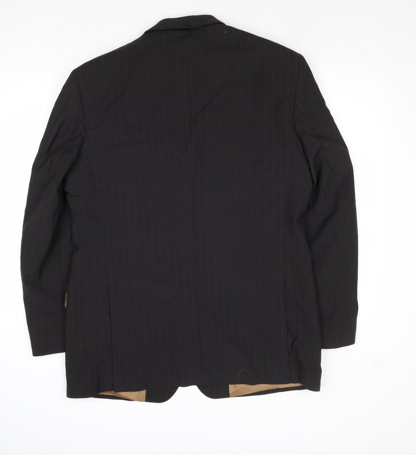 Marks and Spencer Mens Black Striped Polyester Jacket Suit Jacket Size 40 Regular