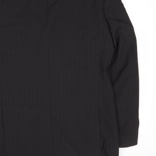 Marks and Spencer Mens Black Striped Polyester Jacket Suit Jacket Size 40 Regular