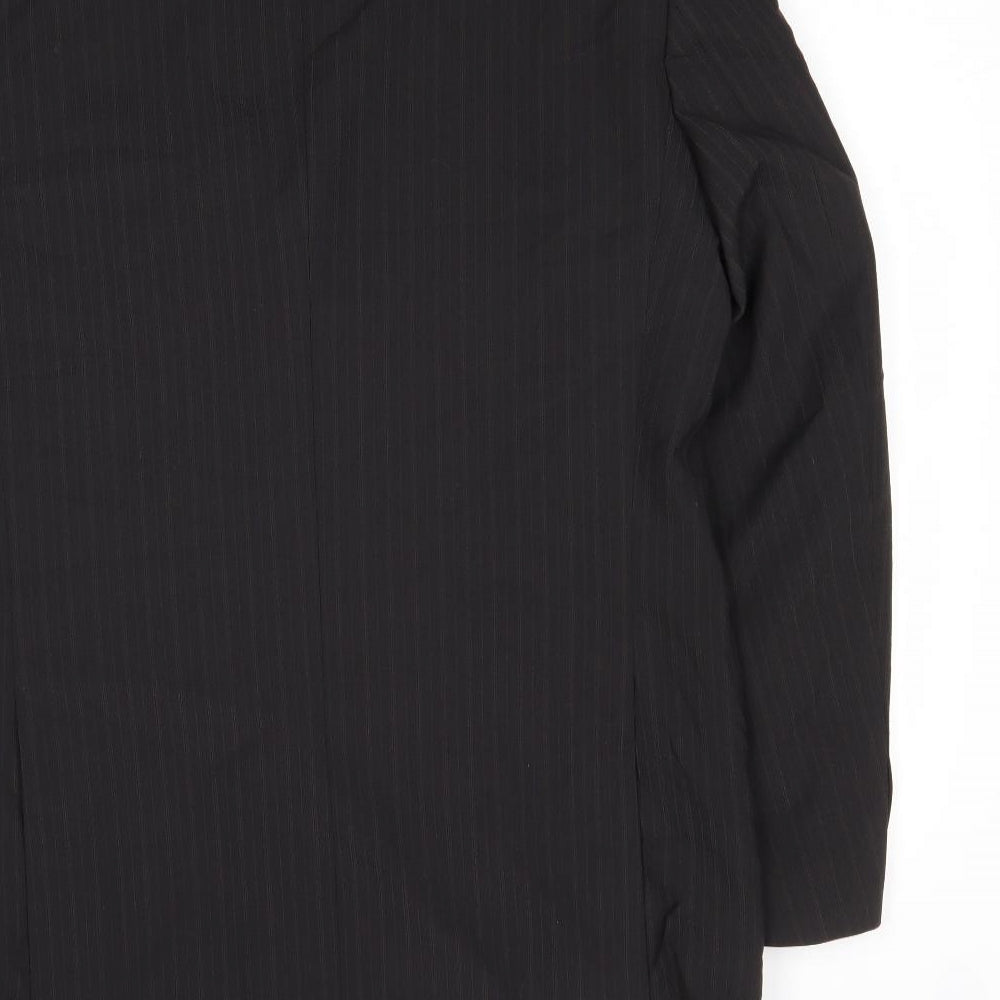Marks and Spencer Mens Black Striped Polyester Jacket Suit Jacket Size 40 Regular