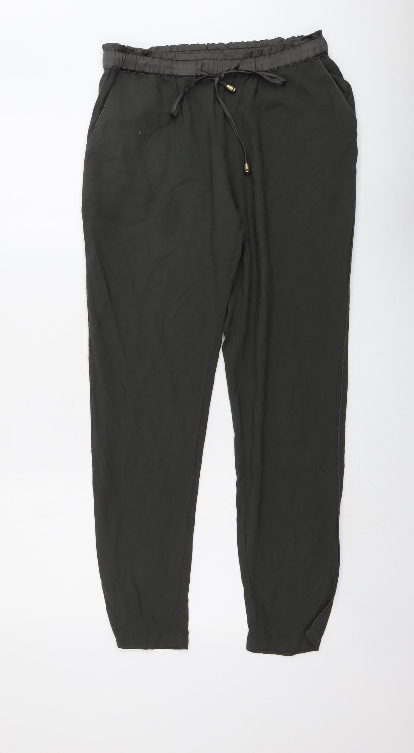 VILA Womens Green Viscose Jogger Trousers Size M L28 in Regular Drawstring