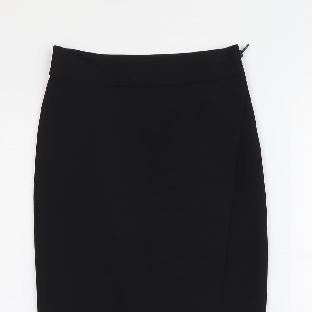 Zara Womens Black Polyester A-Line Skirt Size XS Zip