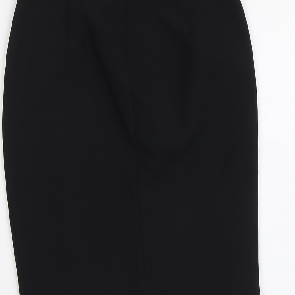 Zara Womens Black Polyester A-Line Skirt Size XS Zip