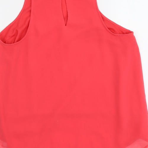 H&M Womens Pink Polyester Basic Tank Size 8 Round Neck