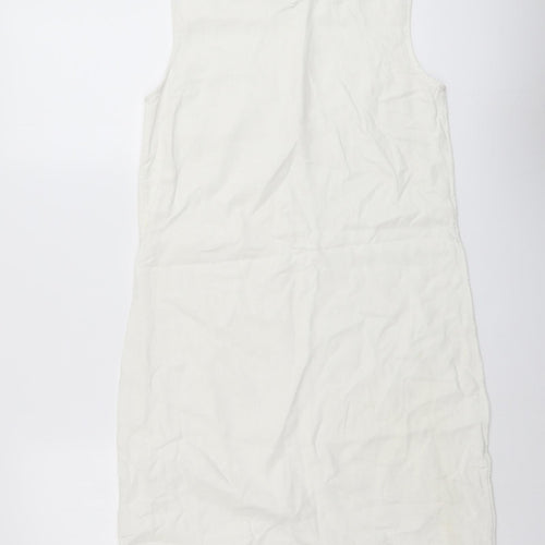 Marks and Spencer Womens Ivory Cotton A-Line Size 8 Round Neck Pullover