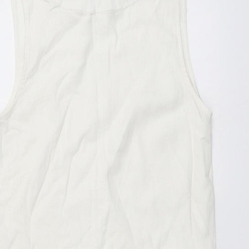 Marks and Spencer Womens Ivory Cotton A-Line Size 8 Round Neck Pullover