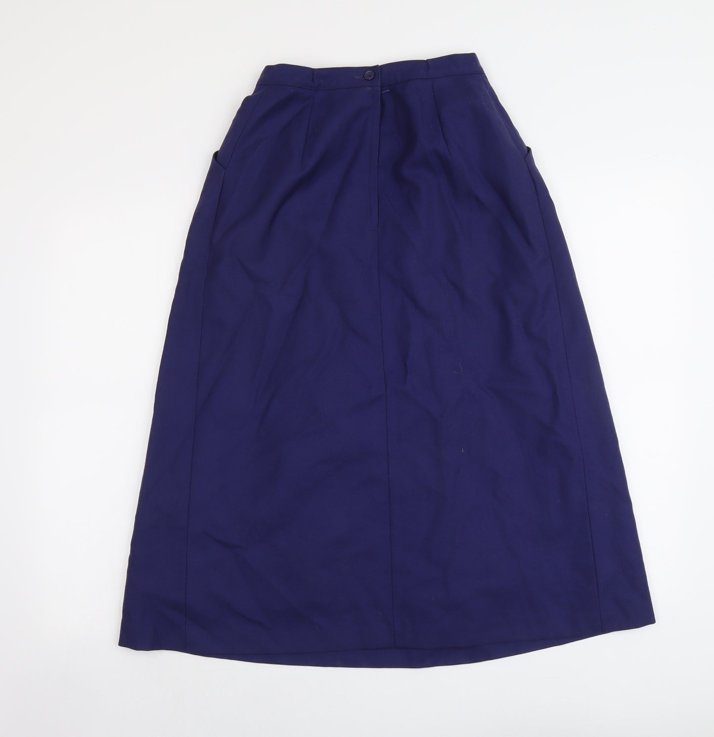 Pure Natural Womens Blue Wool Swing Skirt Size 10 Zip