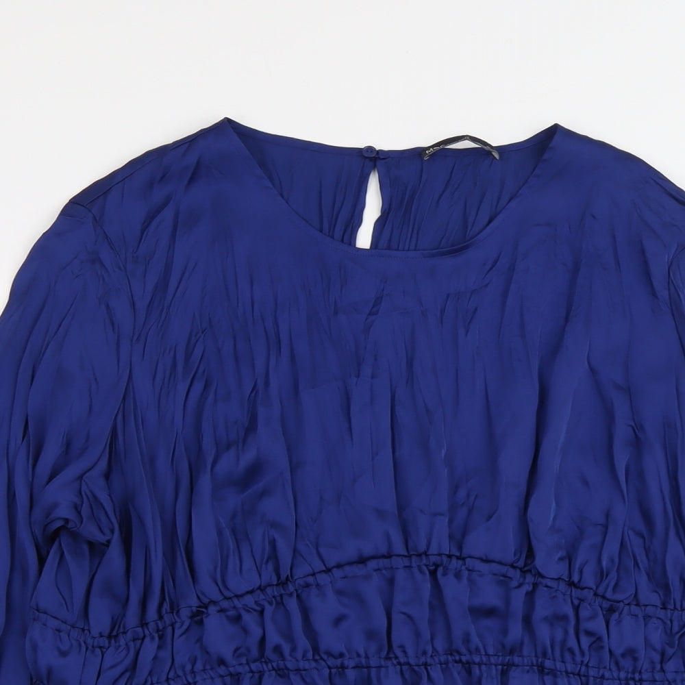 Marks and Spencer Womens Blue Polyester Basic Blouse Size 20 Round Neck