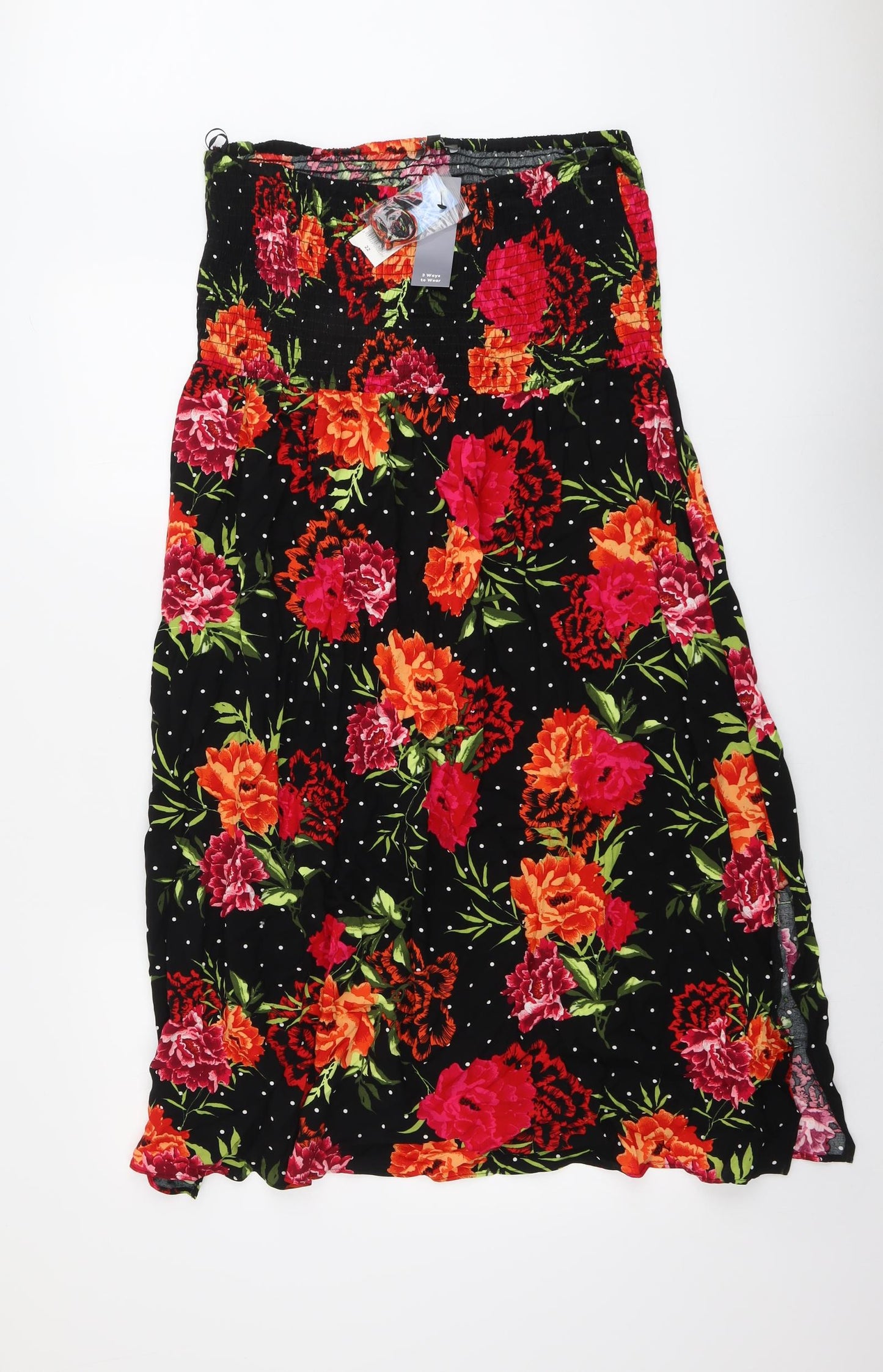 Bonmarché Womens Multicoloured Floral Viscose A-Line Size 22 Off the Shoulder Pullover