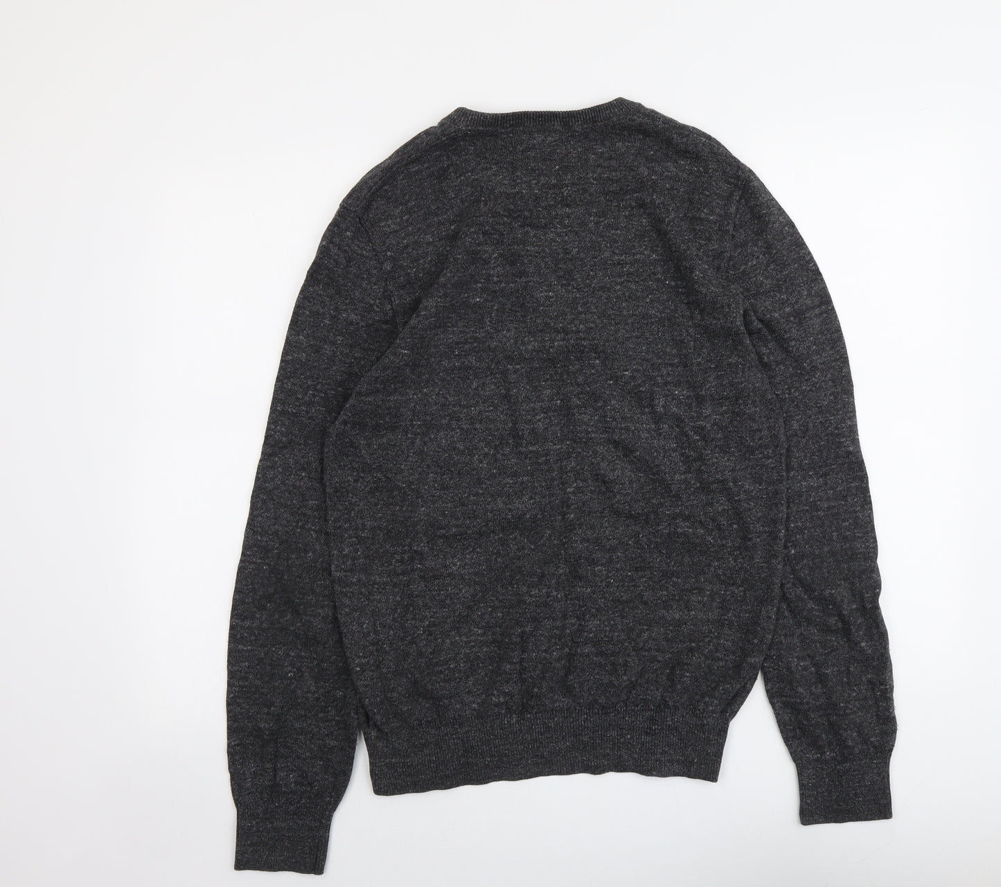 Gap Mens Grey Round Neck Cotton Pullover Jumper Size M Long Sleeve