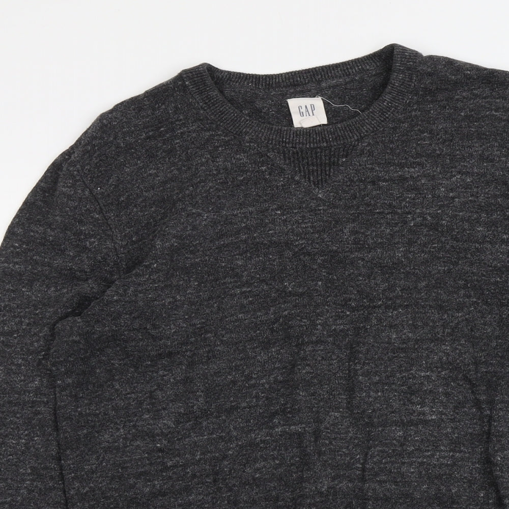 Gap Mens Grey Round Neck Cotton Pullover Jumper Size M Long Sleeve