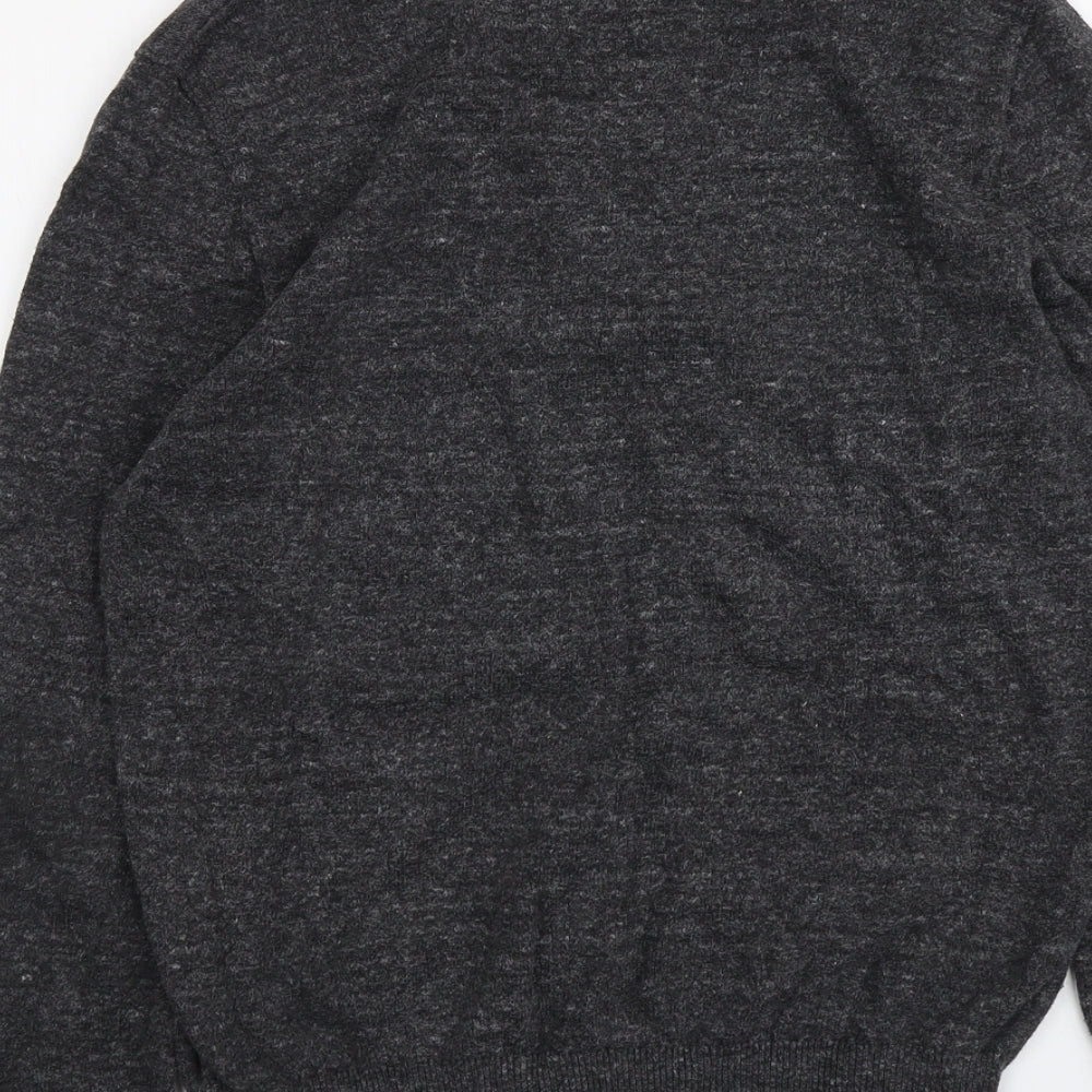 Gap Mens Grey Round Neck Cotton Pullover Jumper Size M Long Sleeve