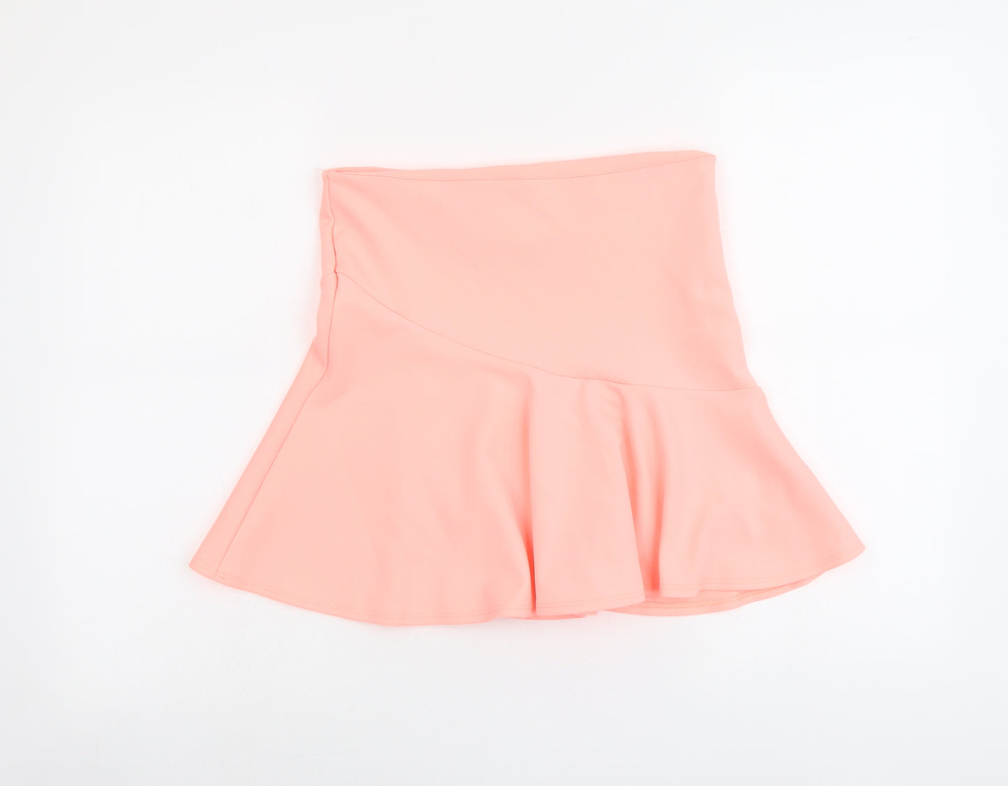 Miss Selfridge Womens Orange Polyester Skater Skirt Size 10 Zip