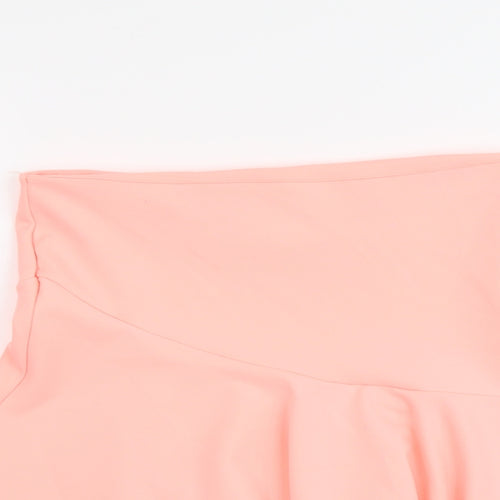 Miss Selfridge Womens Orange Polyester Skater Skirt Size 10 Zip