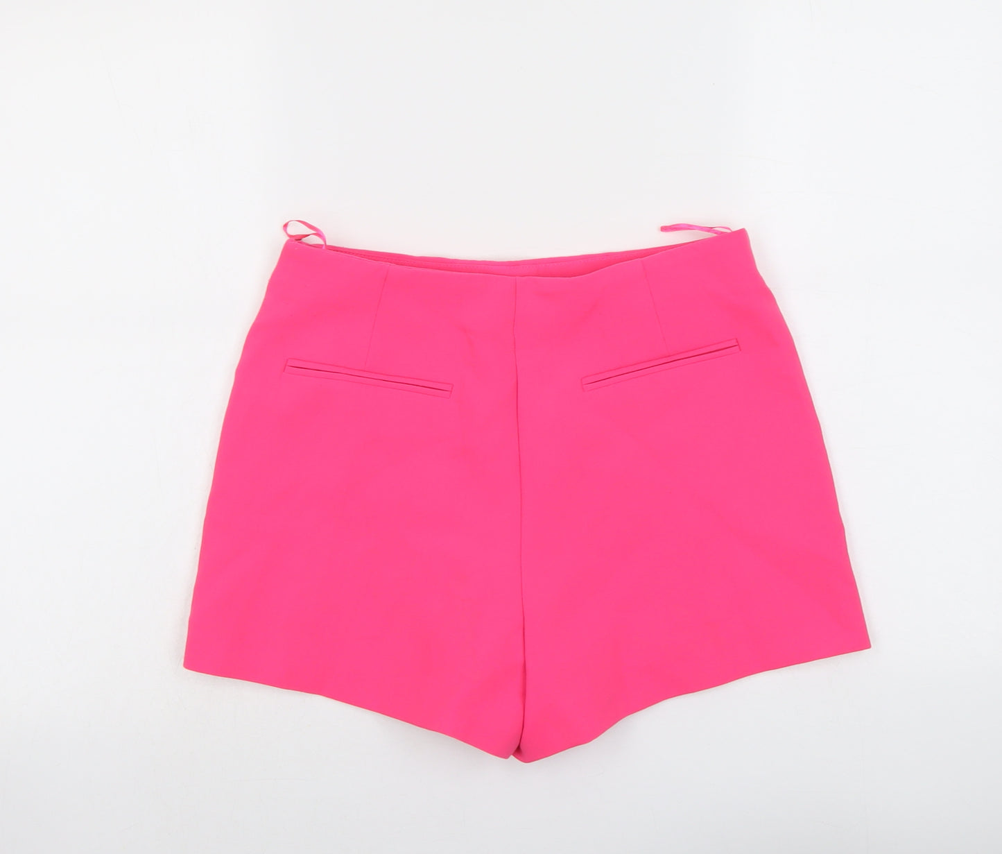Zara Womens Pink Polyester Wrap Shorts Size M L3 in Regular Zip