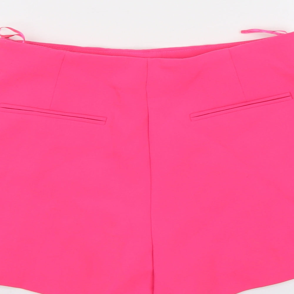Zara Womens Pink Polyester Wrap Shorts Size M L3 in Regular Zip