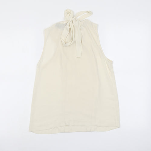 Zara Womens Beige Polyester Basic Tank Size XS Round Neck