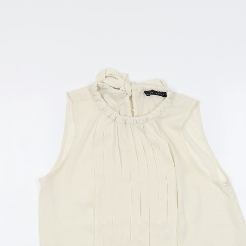 Zara Womens Beige Polyester Basic Tank Size XS Round Neck