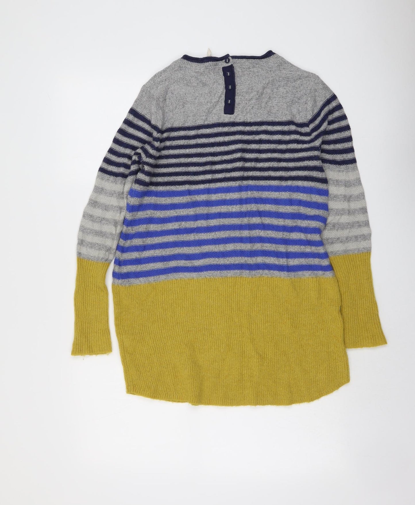 White Stuff Womens Multicoloured Round Neck Striped Nylon Pullover Jumper Size 12