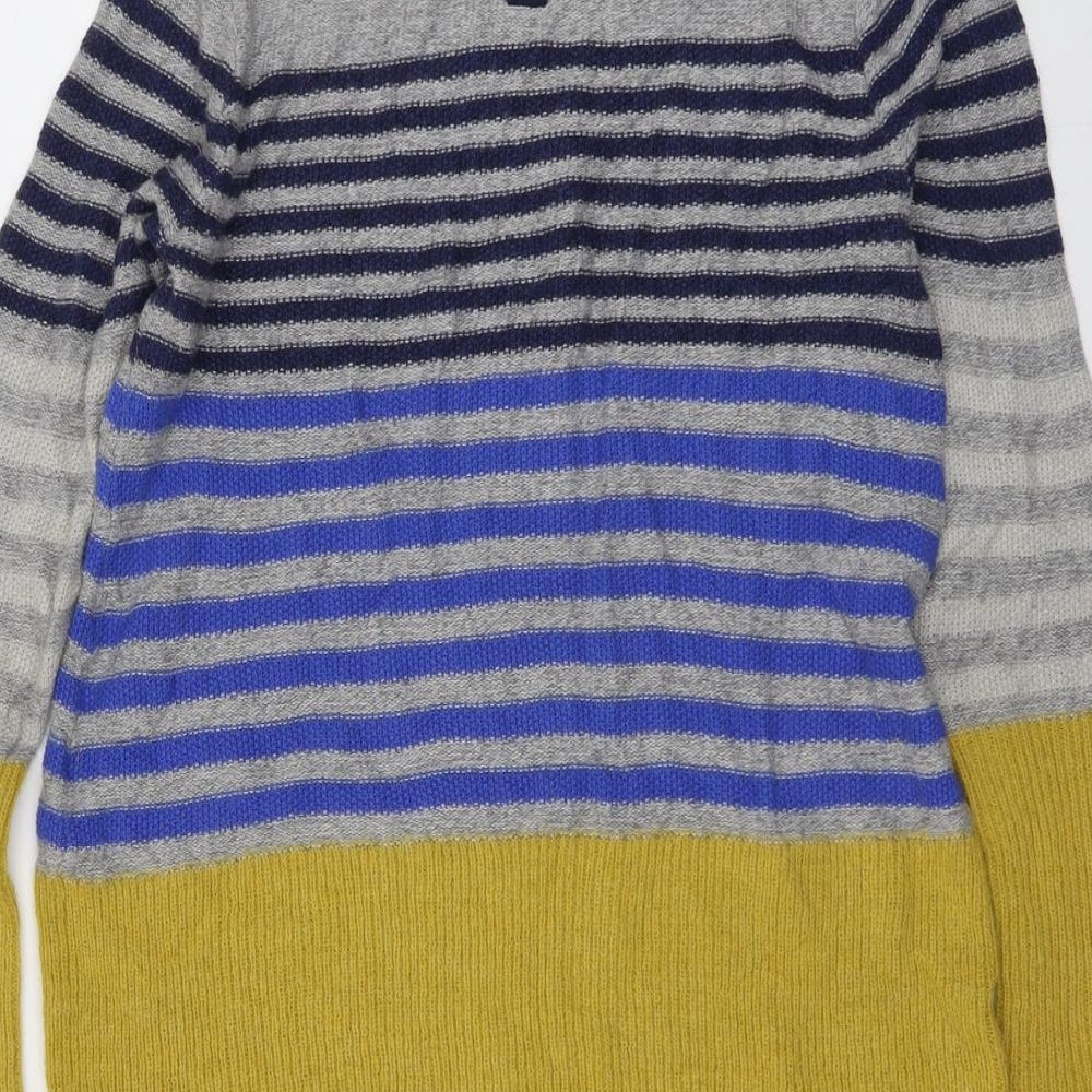 White Stuff Womens Multicoloured Round Neck Striped Nylon Pullover Jumper Size 12
