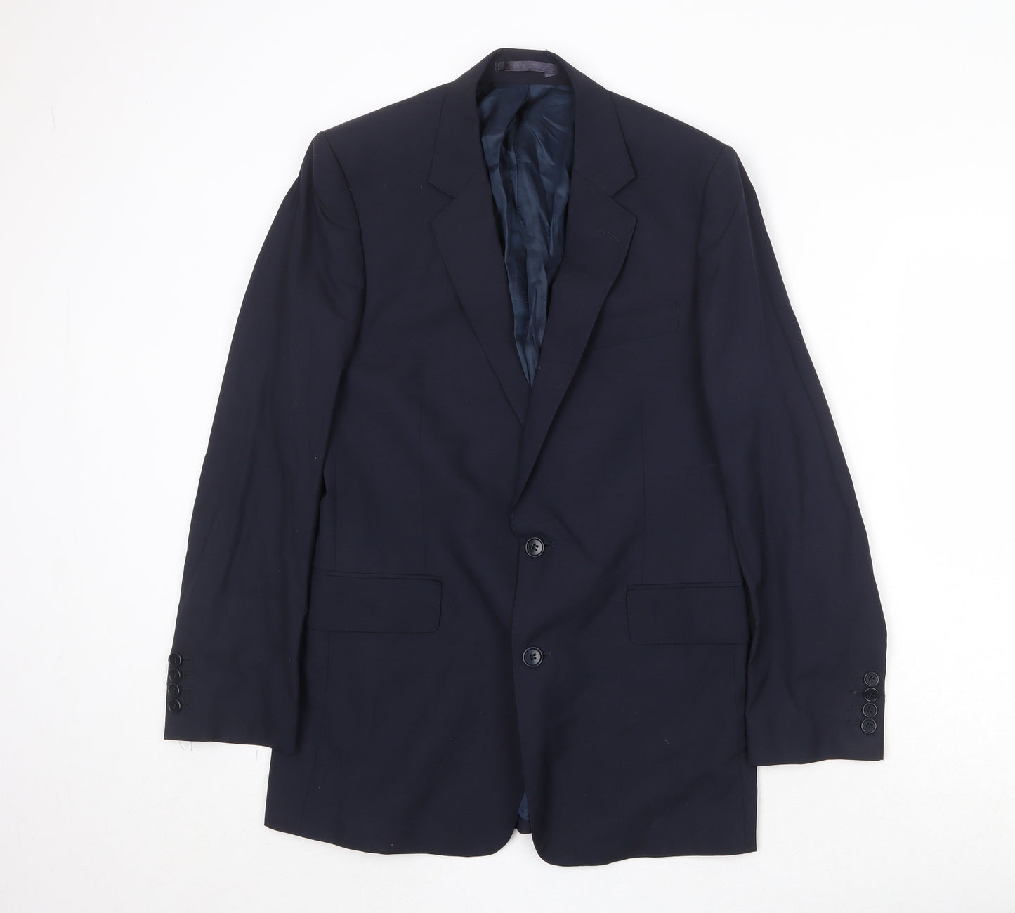 Hammond & Co Mens Blue Wool Jacket Suit Jacket Size 40 Regular