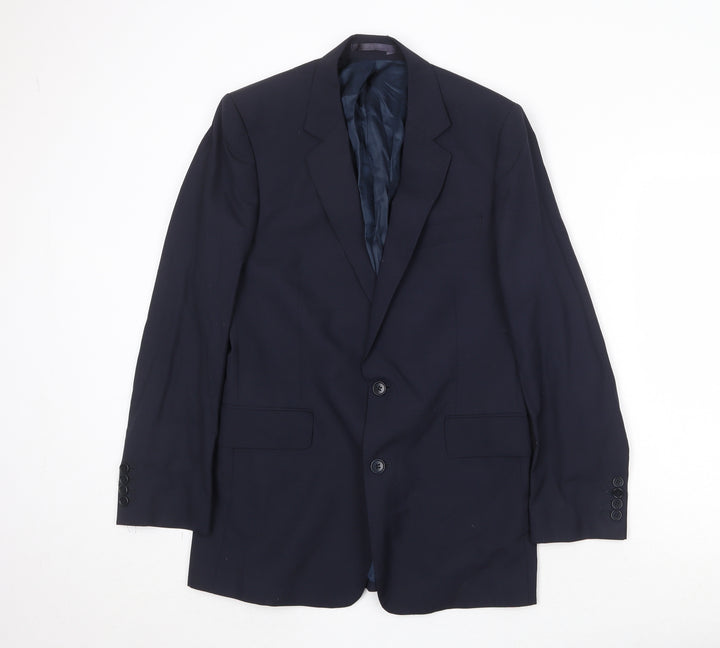 Hammond & Co Mens Blue Wool Jacket Suit Jacket Size 40 Regular