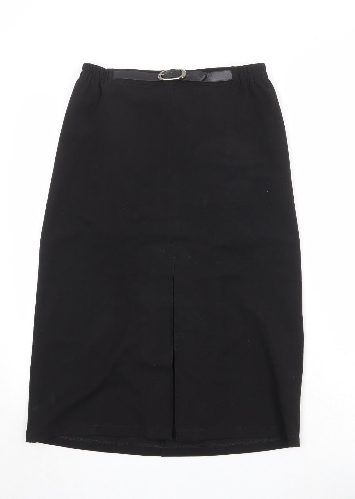 Afibel Womens Black Polyester A-Line Skirt Size 10 Buckle