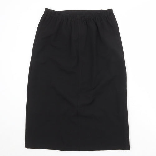 Afibel Womens Black Polyester A-Line Skirt Size 10 Buckle