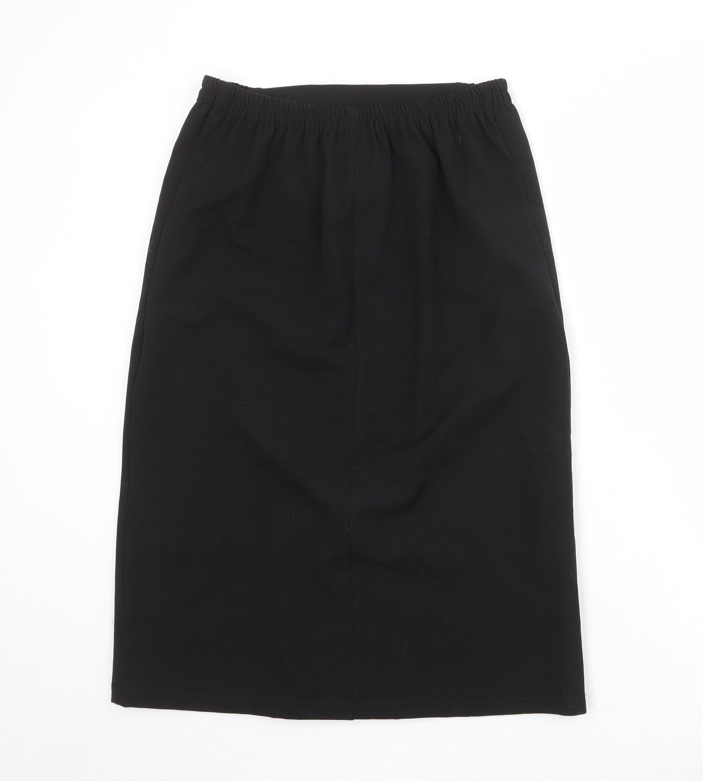 Afibel Womens Black Polyester A-Line Skirt Size 10 Buckle