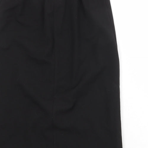 Afibel Womens Black Polyester A-Line Skirt Size 10 Buckle