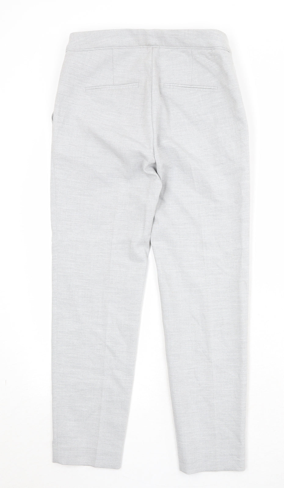 H&M Womens Grey Polyester Trousers Size 8 Regular Zip