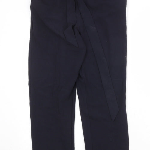 H&M Womens Blue Polyester Dress Pants Trousers Size 8 Regular Zip
