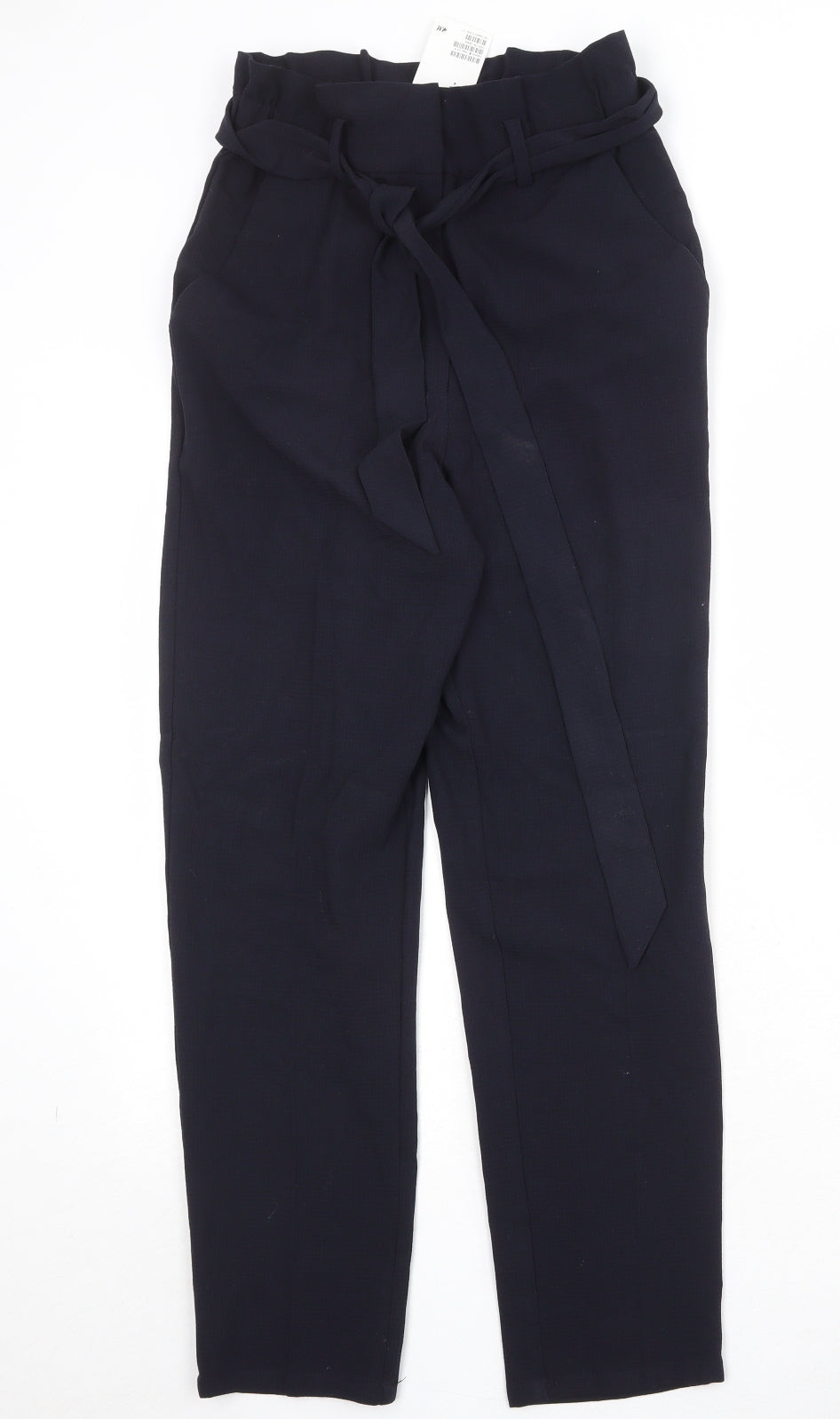 H&M Womens Blue Polyester Dress Pants Trousers Size 8 Regular Zip