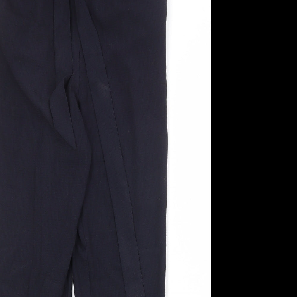 H&M Womens Blue Polyester Dress Pants Trousers Size 8 Regular Zip