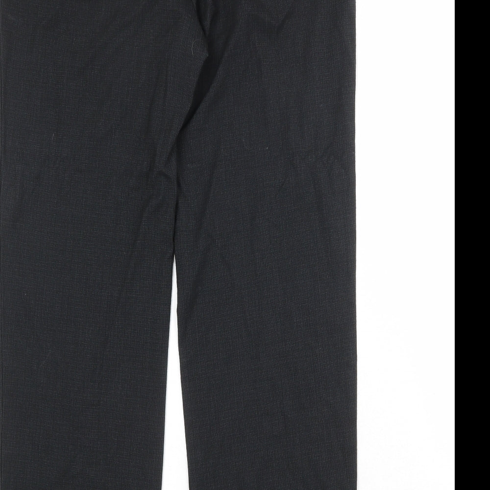 M&Co Womens Black Polyester Dress Pants Trousers Size 12 Regular Zip