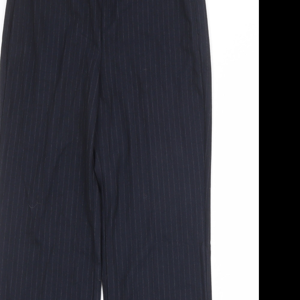 NEXT Womens Blue Striped Polyester Dress Pants Trousers Size 10 Regular Zip