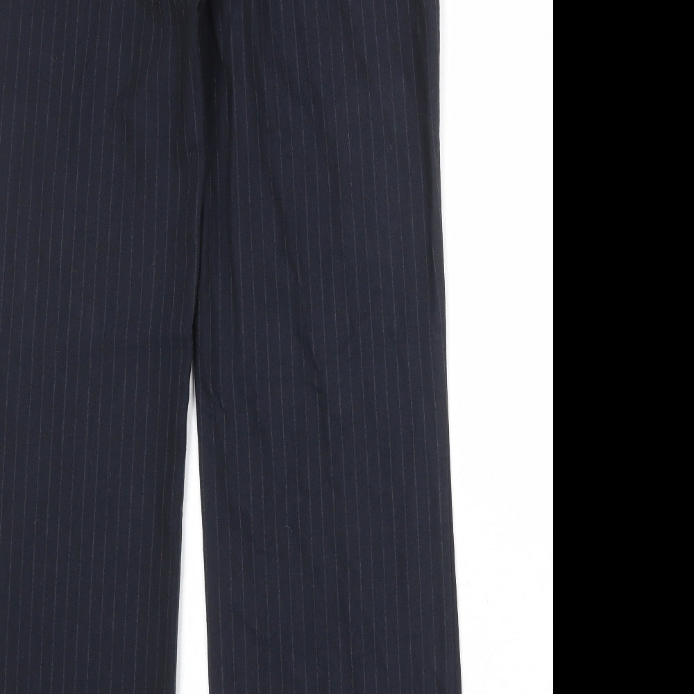 NEXT Womens Blue Striped Polyester Dress Pants Trousers Size 10 Regular Zip
