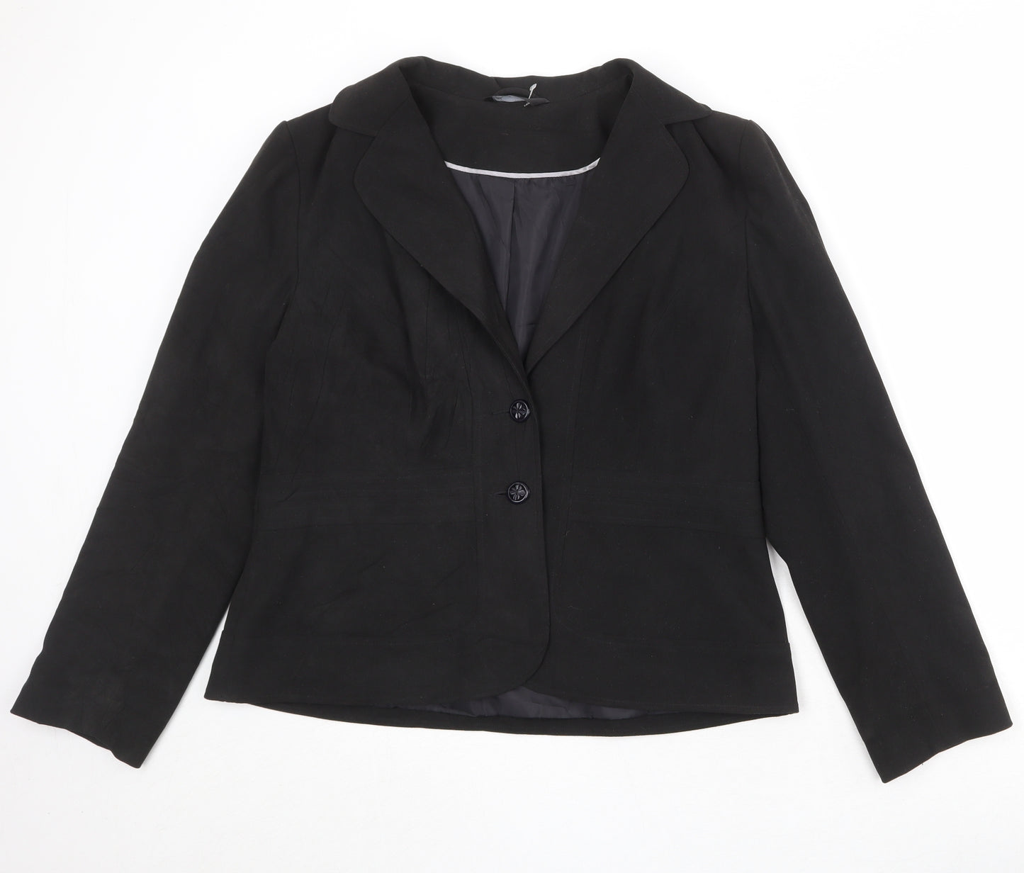 BHS Womens Black Polyester Jacket Blazer Size 16