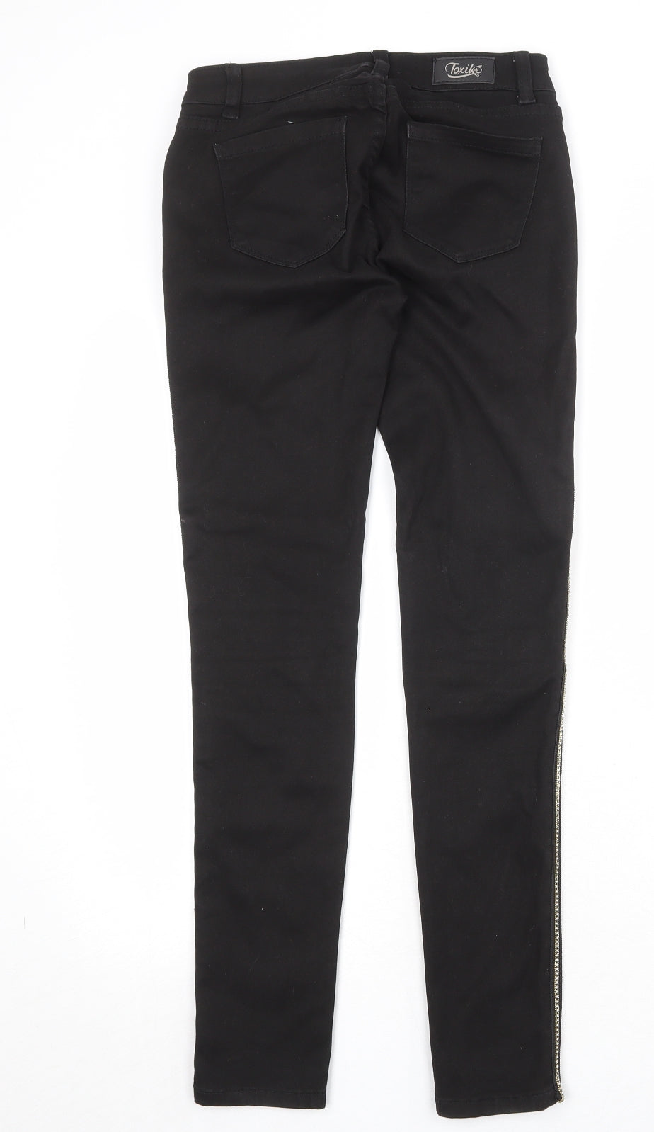 Toxik3 Womens Black Cotton Skinny Jeans Size S Regular Zip